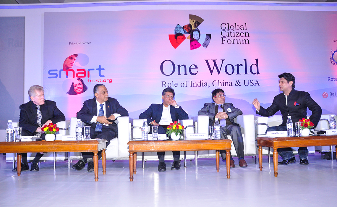 Maneesh Tewari, leads an eminent panel at the GCF 'One World' confererence, New Delhi