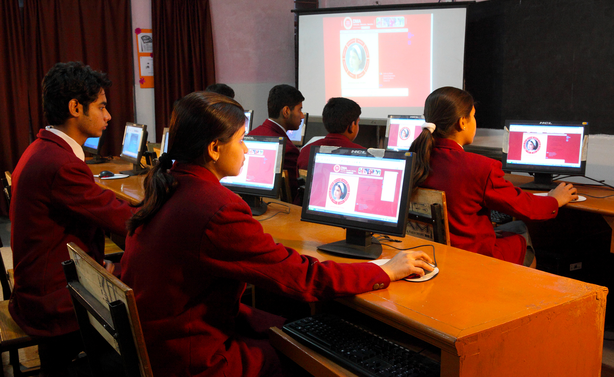 A technology enabled classroom in session at Modiciti IB